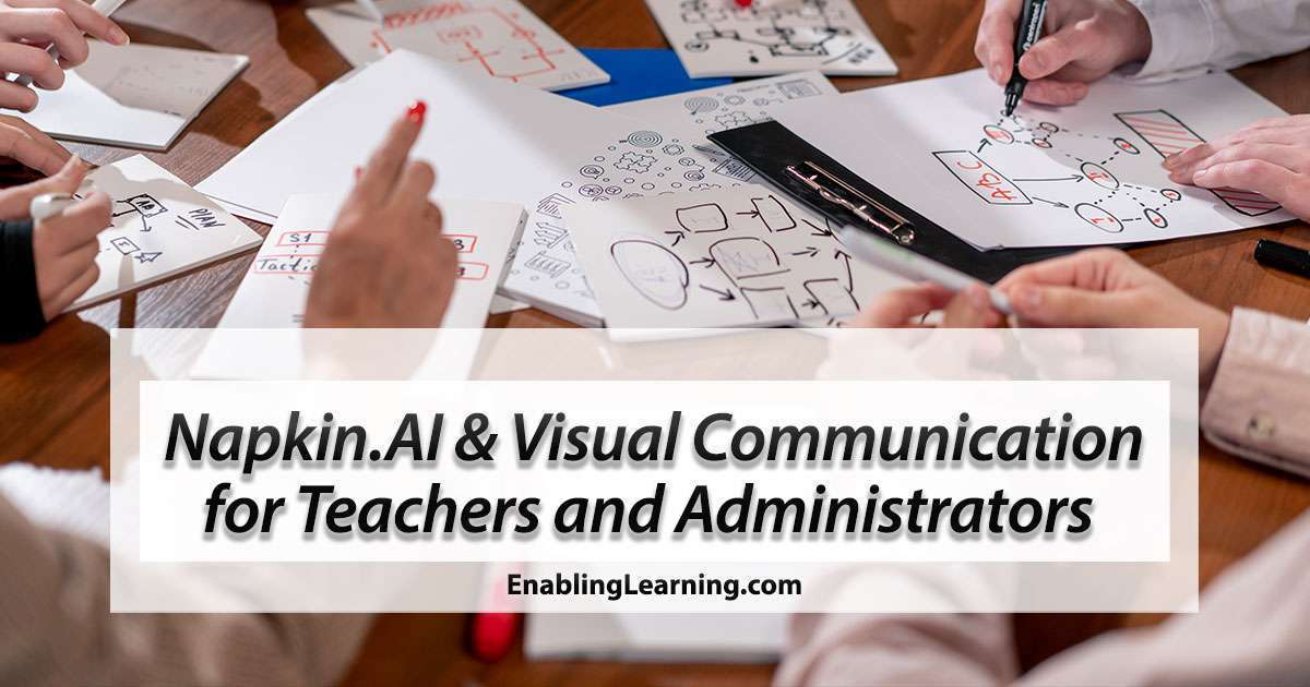 Teachers and administrators using visual communication strategies with Napkin.AI at EnablingLearning.com.