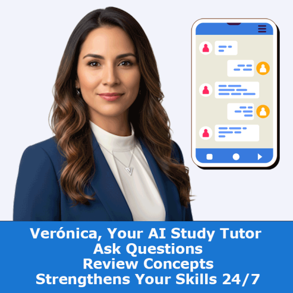 Verónica AI Study Tutor, ask questions, review concepts, and strengthen your skills 24/7