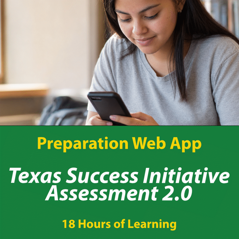 Latina student studying for the TSIA2 on her phone