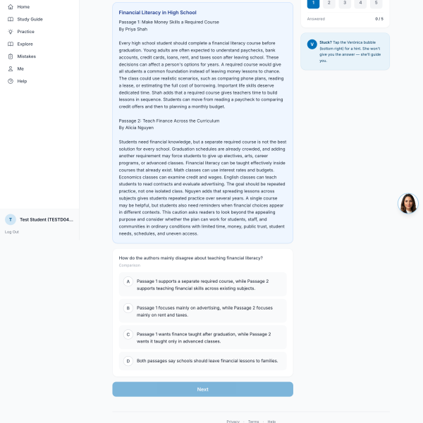 TSIA2 Prep — reading comprehension practice