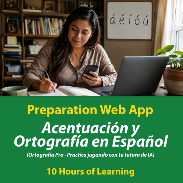Ortografía Pro Spanish Accents and Spelling Practice Web App with AI Tutor Verónica, 10 hours of learning
