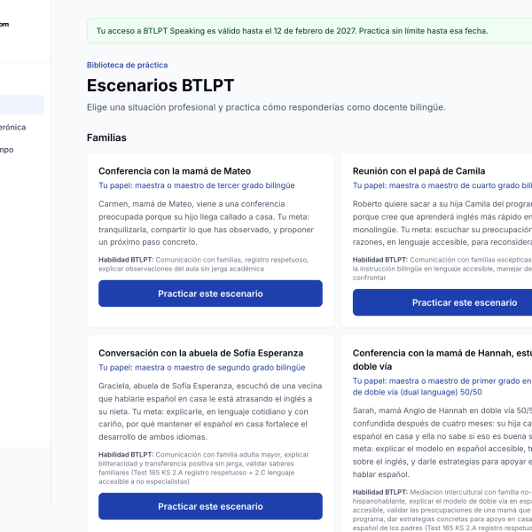 BTLPT Speaking first scenarios