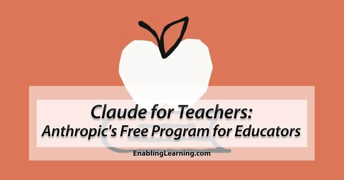 Minimalist illustration of a white apple on a terracotta background with the title Claude for Teachers, Anthropic's Free Program for Educators